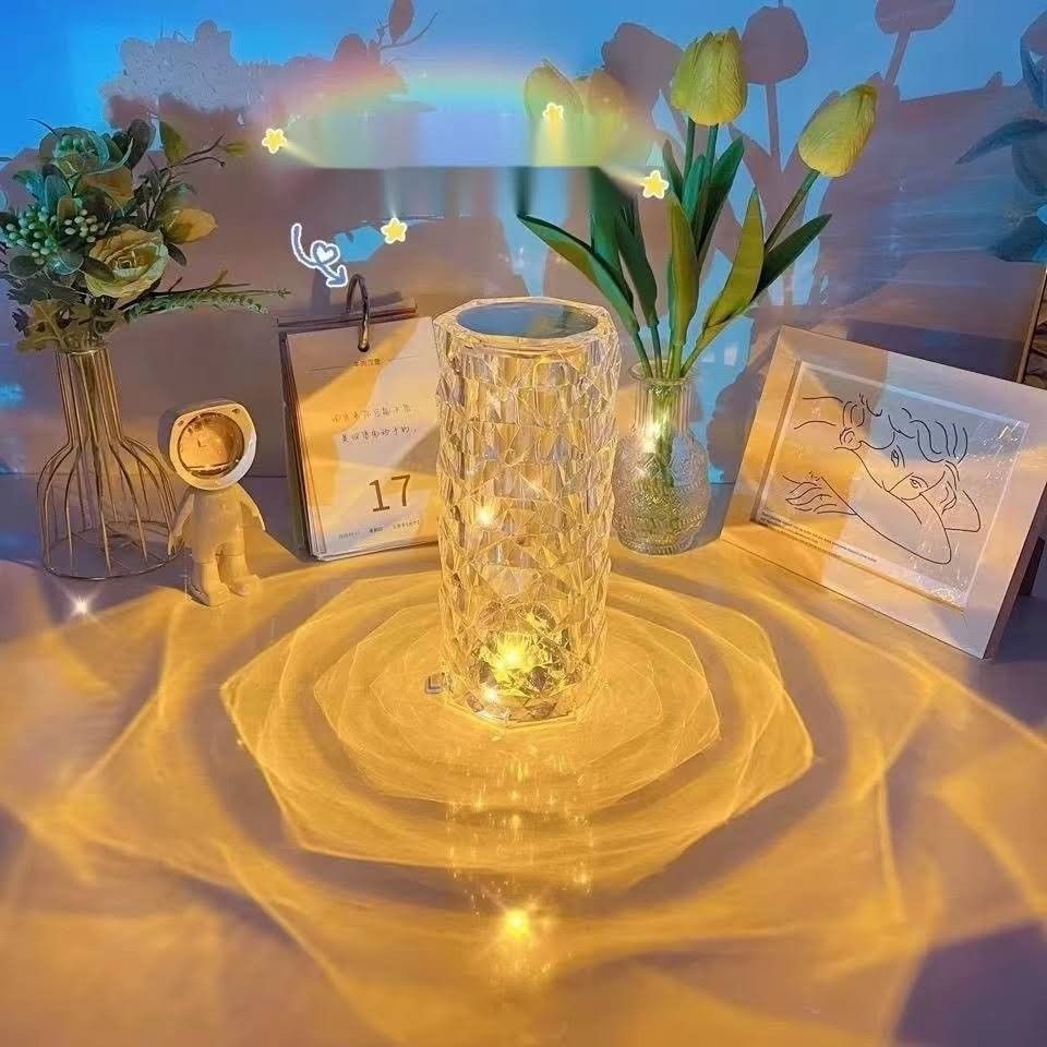 Diamond Crystal Lamp – Touch Control RGB Night Light